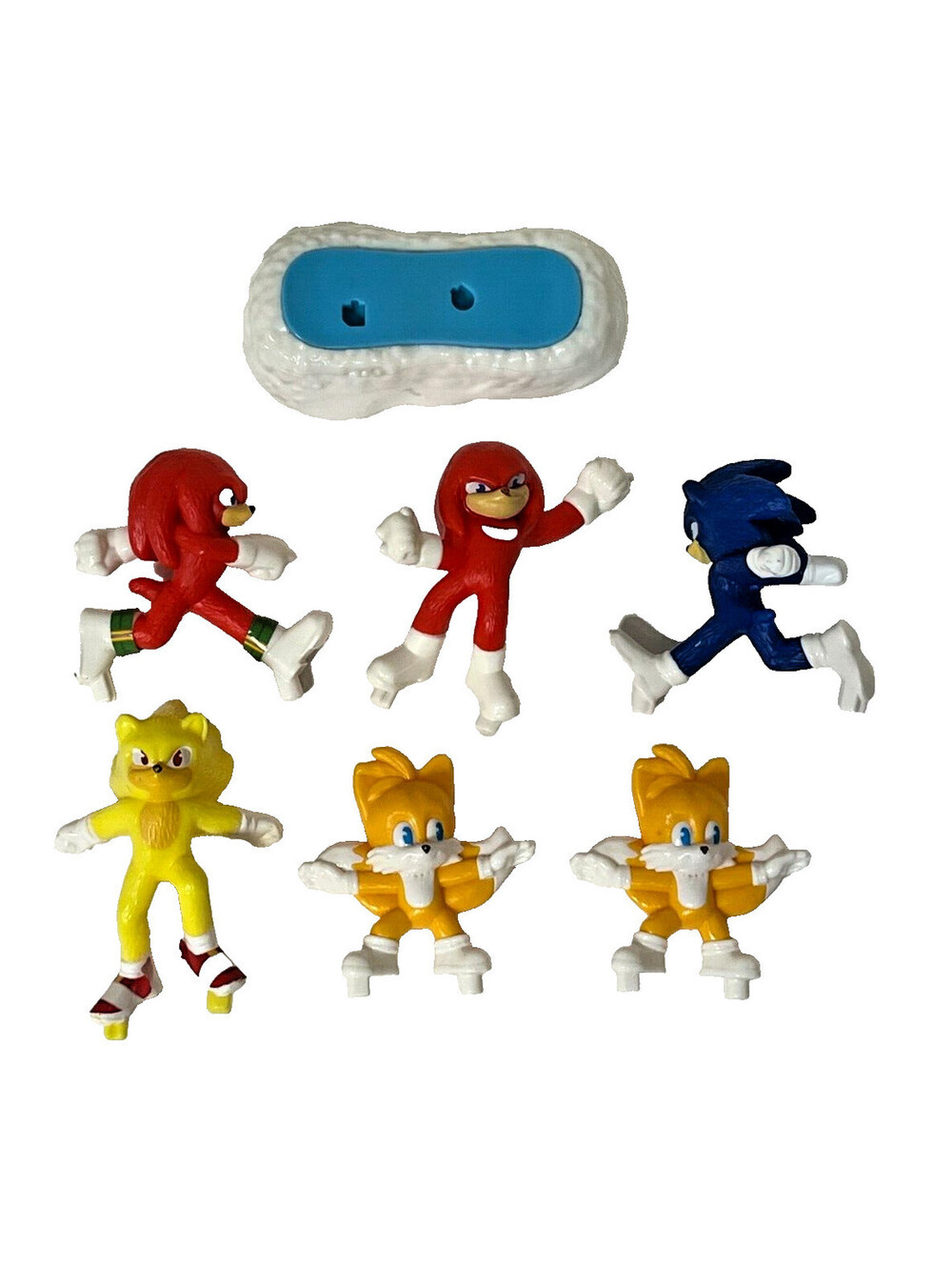Sonic the Hedgehog 6 Figures W/ Stand Accessories Knuckles Tails Sonic Super